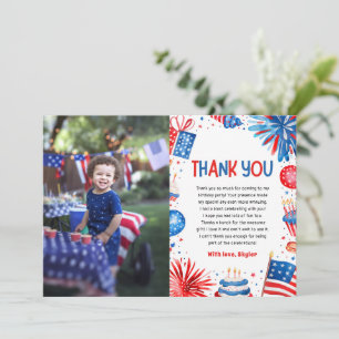 Invitación Little Firecracker 4 Of July Birthday Gracias