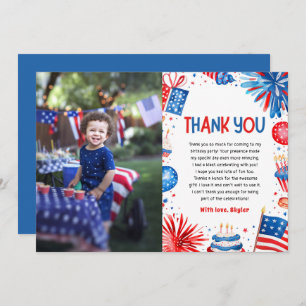 Invitación Little Firecracker 4 Of July Birthday Gracias