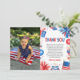 Invitación Little Firecracker 4 Of July Birthday Gracias