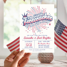 Invitación Little Firecracker Cuarto de julio Baby Shower USA