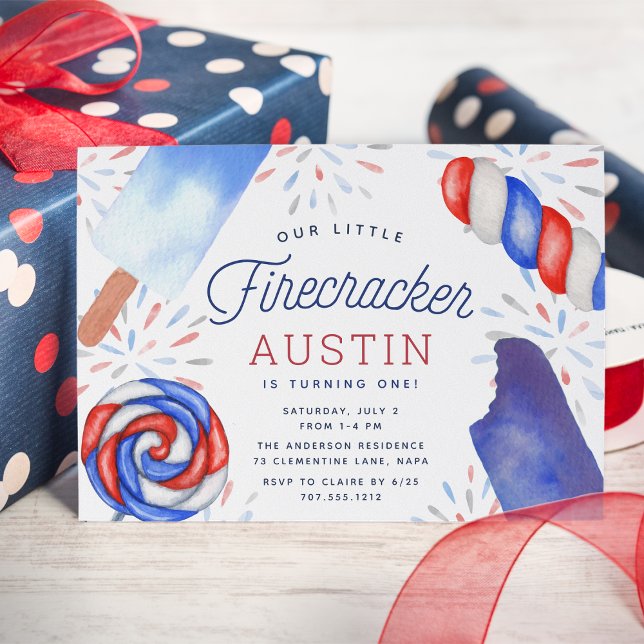 Invitación Little Firecracker | Fiesta de cumpleaños de niños (Subido por el creador)