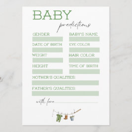 Invitación Little Fisherman Baby Shower Predictions Card