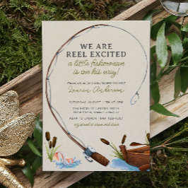 Invitación Little Fisherman Watercolor Adventure Baby Shower