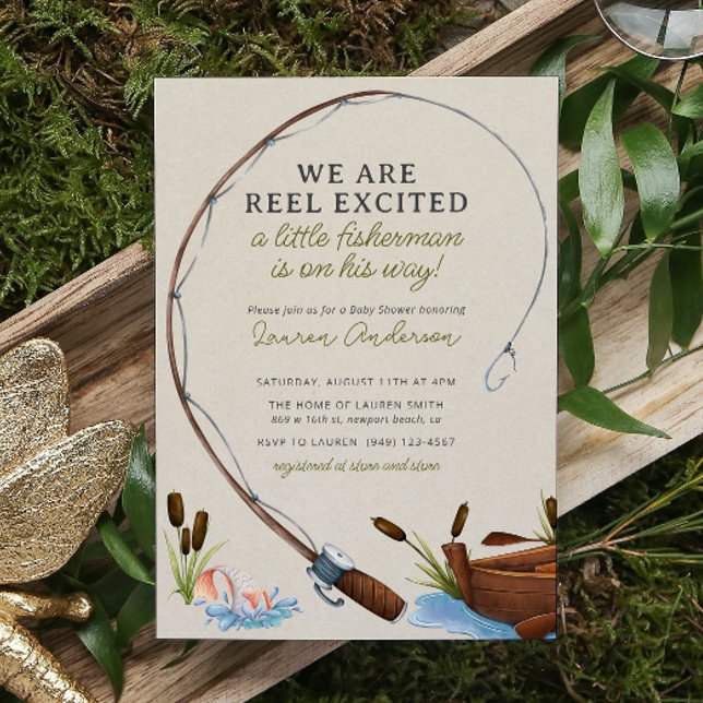 Invitación Little Fisherman Watercolor Adventure Baby Shower (Subido por el creador)