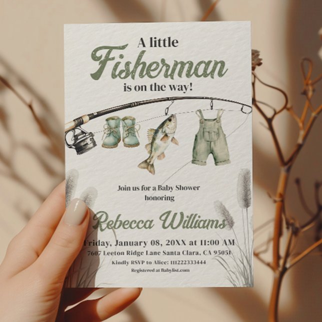 Invitación Little Fishman Clothesline Fishing Baby Shower (Subido por el creador)