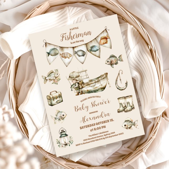 Invitación Little Fishman Fishing Baby Shower (Subido por el creador)