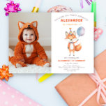 Invitación Little Fox Birthday Party<br><div class="desc">¡Fiesta de cumpleaños de acuarela! Un zorro lindo en el Día del Cumpleaños con la temática de gorras fiestas. La invitación es adecuada para la edad de cualquier niño,  fijando una fecha de nacimiento diferente. Su hijo cumplirá uno o dos,  tres,  cuatro o cinco años,  etc.</div>