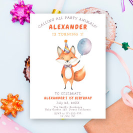 Invitación Little Fox Birthday Party