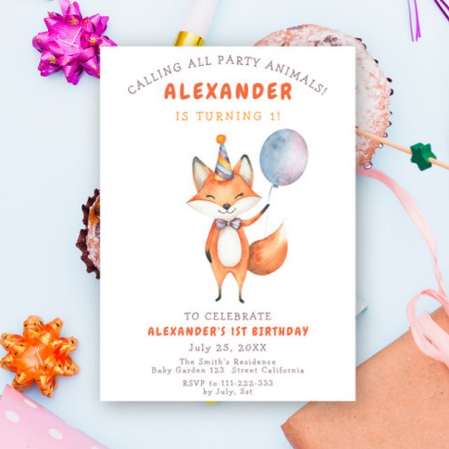 Invitación Little Fox Birthday Party (Subido por el creador)
