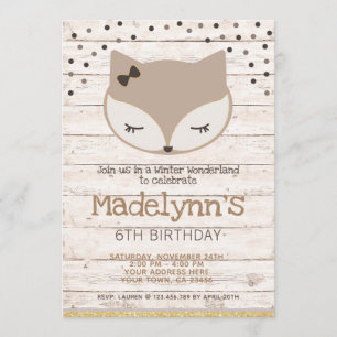 Invitación Little fox, wonderland Birthday Invitation