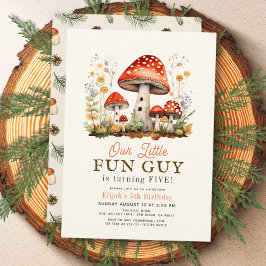 Invitación Little Fun Guy Mushroom Boy Cumpleaños