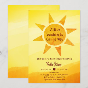 Invitación Little Gold Sunshine Moderno Boho Baby Shower Invi