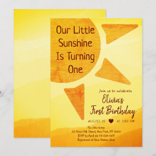Invitación Little Gold Sunshine Moderno Boho Cumpleaños