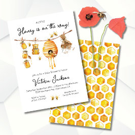 Invitación Little Honey Bee Baby Shower clothline