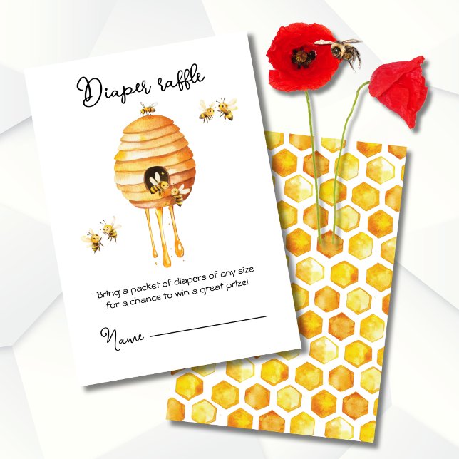 Invitación Little Honey Bee Baby Shower Diaper Raffle (Subido por el creador)