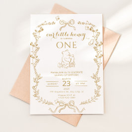 Invitación Little Honey Bee First Birthday Invitation