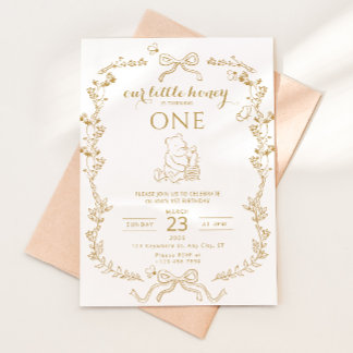 Invitación Little Honey Bee First Birthday Invitation