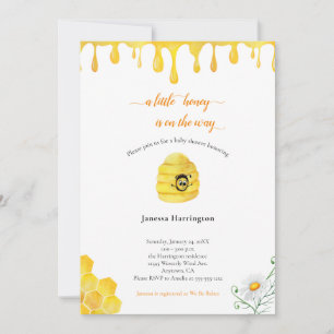 Invitación Little Honey Bee Watercolor Baby Shower