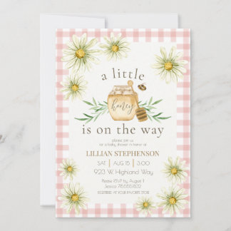 Invitación Little Honey On The Way Bee Pink Baby Shower