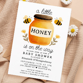 Invitación Little Honey Watercolor Bee Baby Shower