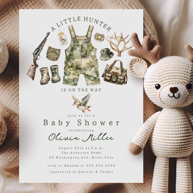 Invitación Little Hunter Baby Shower Invitation (Subido por el creador)