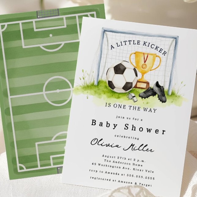 Invitación Little Kicker Soccer Baby Shower Invite (Subido por el creador)