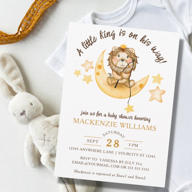 Invitación Little King Safari Lion Boy Baby Shower (Subido por el creador)