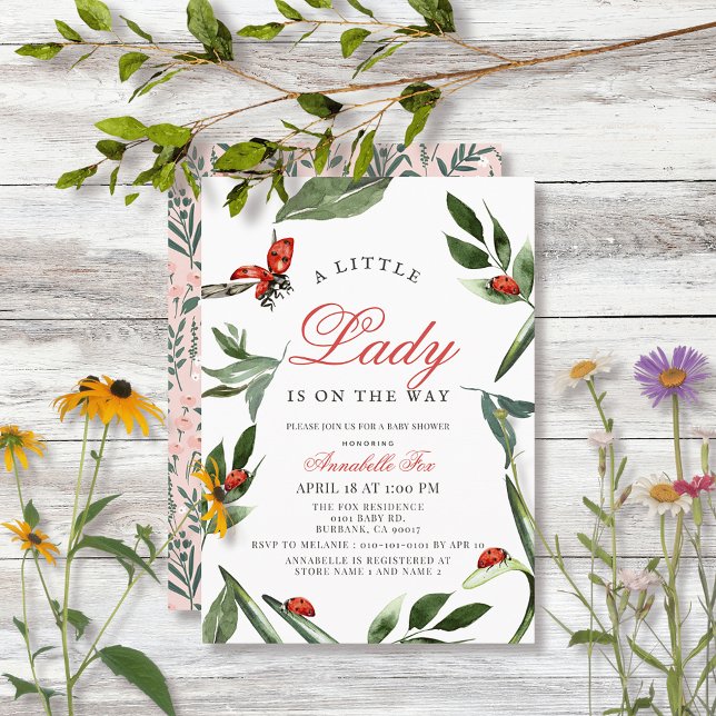 Invitación Little Lady Ladybug y deja Baby Shower Chica (Subido por el creador)