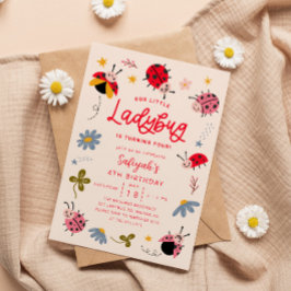 Invitación Little Ladybug Birday Party