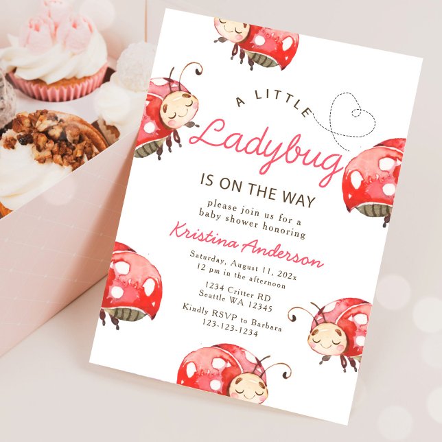 Invitación Little Ladybug Chica Baby Shower (Subido por el creador)
