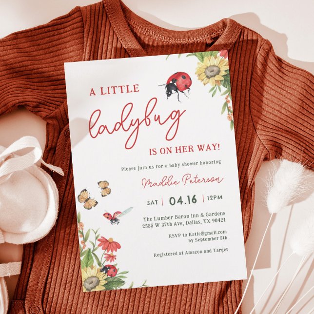 Invitación Little Ladybug Chica Baby Shower (Subido por el creador)