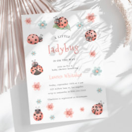 Invitación Little Ladybug está en camino Chica Baby Shower