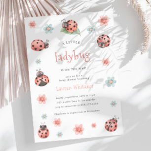 Invitación Little Ladybug está en camino Chica Baby Shower