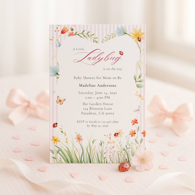 Invitación Little Ladybug Wildflower Baby Shower (Subido por el creador)