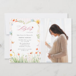 Invitación Little Ladybug Wildflower Baby Shower Photo