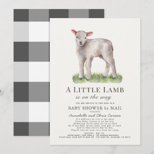 Invitación Little Lamb Baby Shower por correo