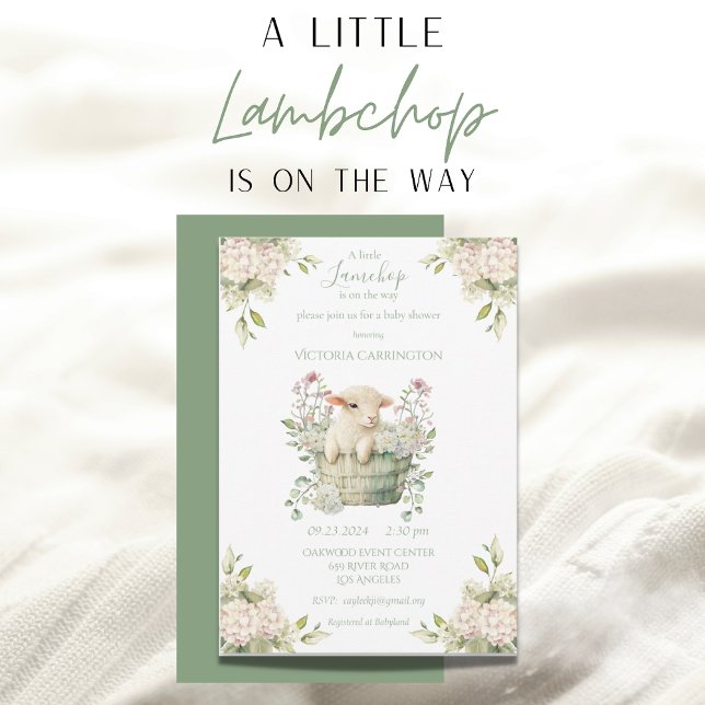 Invitación Little Lambchop Floral Baby Shower (Subido por el creador)