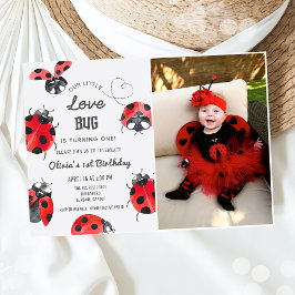 Invitación Little Love Bug 1er cumpleaños foto Fiesta