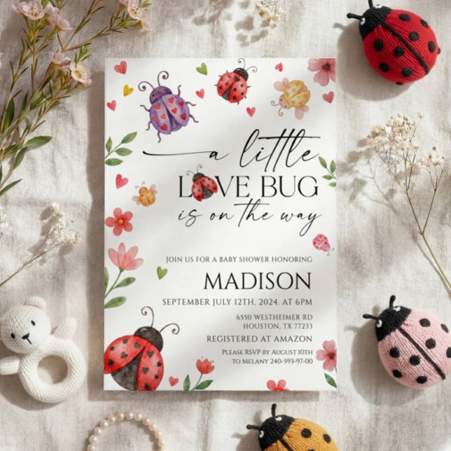 Invitación Little Love Bug Baby Shower Invitation (Subido por el creador)
