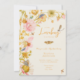 Invitación Little Love Bug Butterfly Boho Baby Shower
