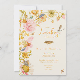 Invitación Little Love Bug Butterfly Boho Baby Shower