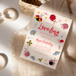 Invitación Little Love Bug Chica Baby Shower