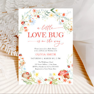 Invitación Little Love Bug Chica Baby Shower