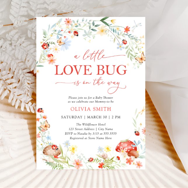 Invitación Little Love Bug Chica Baby Shower (Subido por el creador)