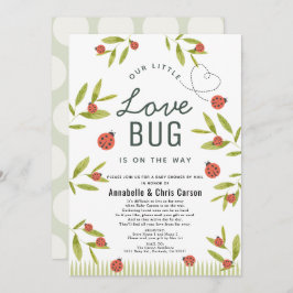 Invitación Little Love Bug Ladybug Baby Shower por correo
