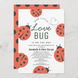 Invitación Little Love Bug Ladybug Baby Shower por correo