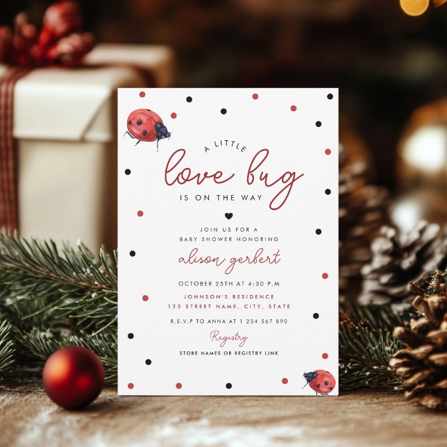 Invitación Little Love Bug Ladybug Chica Baby Shower (Subido por el creador)