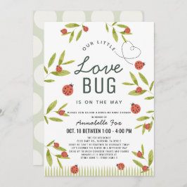 Invitación Little Love Bug Ladybug Drive by Baby Shower