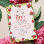 Invitación Little Love Bug Ladybug Kids 1er cumpleaños<br><div class="desc">Esta tierna invitación de primer/primer cumpleaños del chica "Little Love Bug Ladybug". Puede personalizar más adelante haciendo clic en el botón "PERSONALIZAR". Artículos coincidentes en nuestra tienda para un tema fiesta completo. La foto de portada ha sido diseñada con recursos de Freepik.com.</div>