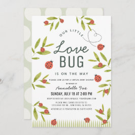 Invitación Little Love Bug Ladybug Virtual Baby Shower